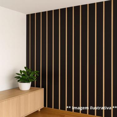 Imagem de Painel Ripado Parede Versátil Kit 100 Placas Mdf 45 X 11 Cm Preto