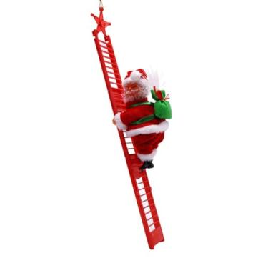 Imagem de Escada elétrica de corda de escalada de Papai Noel, Papai Noel, Elétrico, Papai Noel, Enfeites para pendurar em árvore de Natal para decoração de festa e casa (não inclui pilhas)