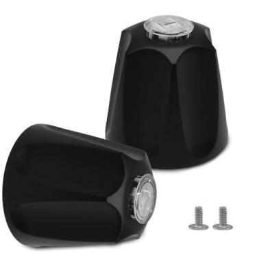 Imagem de Biaungdo Conjunto de 2 puxadores de chuveiro pretos de substituição, alças de torneira de banheira incluem puxador de chuveiro quente e frio para acabamento de remodelação