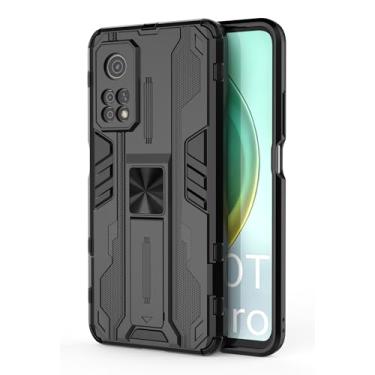 Imagem de SORAKA Capa para Xiaomi Mi 10T 5G com suporte Capa de proteção resistente para Xiaomi Mi 10T Pro 5G Capa com placa de metal para suporte magnético para carro Capa Silm Fit
