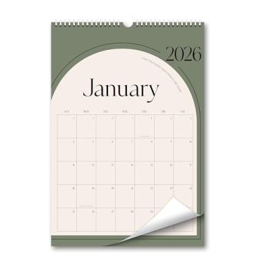Imagem de Calendário de parede estético 2026, calendário vertical de 18 meses, janeiro de 2026 a junho de 2027