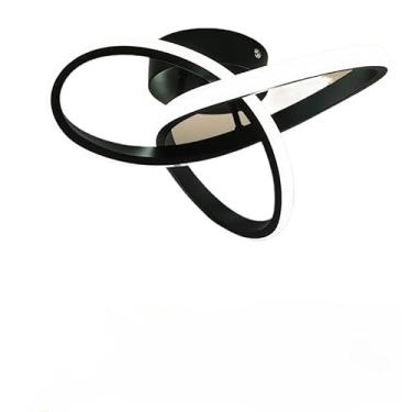 Imagem de 3 Cores(110V/220V) Luminária De Teto Pendente Led Moderna Lustre para Corredor Sala Quarto Cozinha(Estilo B/Preto(110V-220V))