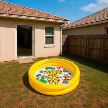 Imagem de Piscina Inflável Infantil Elefante Colorido Redonda 46 Litros Resistência