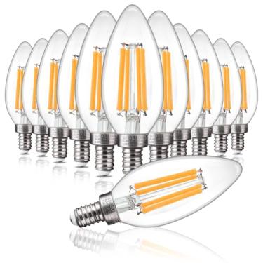 Imagem de ALAMPEVER Lâmpada Led E12 100 Watts Equivalente, 800Lm Super Brilhante Lâmpada Led Regulável, B11 2700K Lâmpada Led Candelabro Branca Suave, 5,5 W, Pacote Com 12