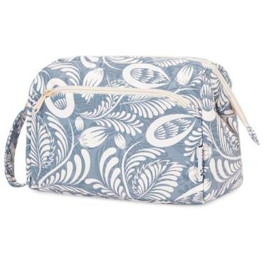 Imagem de Bolsa de maquiagem Narwey Wide-open Travel Cosmetic Organizer Blue