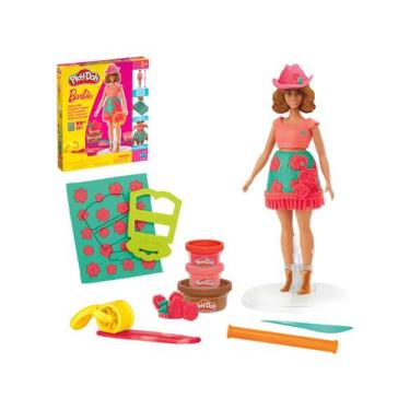 Imagem de Boneca Barbie Play-Doh Arranjos e Franjas  - com 3 Potes de massinha H