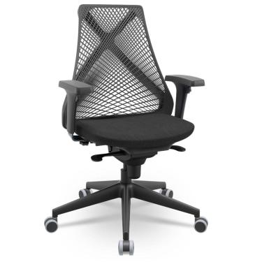 Imagem de Cadeira De Escritório Giratória Presidente Unix P03 Tela Cinza Crepe Preto - Lyam Decor