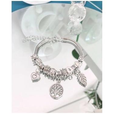 Imagem de Pulseira Bracelete com berloques, Feminina, Disponível em Prata e Ouro, Elegante, Adulto