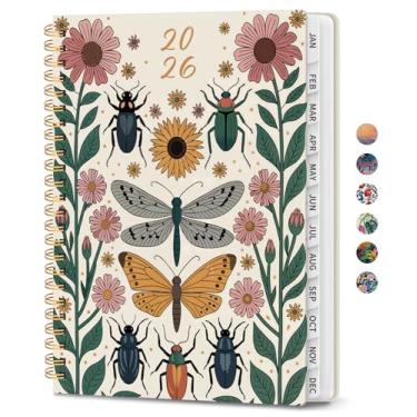 Imagem de Agenda 2026, agenda semanal e mensal estética para mulheres, janeiro de 2026 a dezembro de 2026, livro de calendário de capa dura 2026 com abas mensais, bolso interno, perfeito para escritório, casa