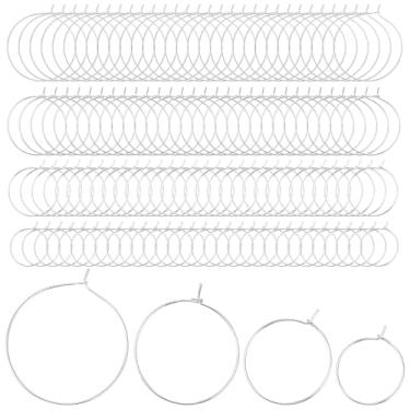 Imagem de XLIUAX 120 anéis de pingente de vinho, brincos de argola fina, argola redonda, argola para contas, anel de salto aberto para festa de casamento, marcador, copo de vinho, 20 mm, 25 mm, 30 mm, 35 mm
