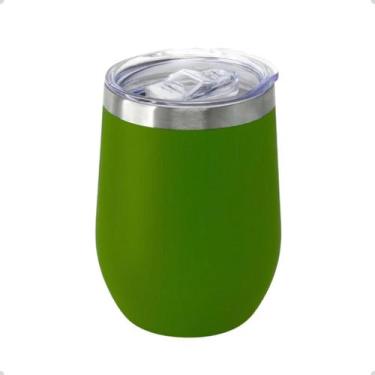 Imagem de Copo Cuia Térmico 350ml com Tampa Antivazamento  Aço Inox Dupla Parede