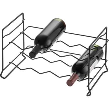 Imagem de Mini Adega Vinho Até 8 Garrafas 750ml Preto Reforçado Organizador Rack Vinhos