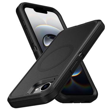 Imagem de MXX Capa compatível com iPhone 2025, capa protetora de 3 camadas, superprotetora, resistente, resistente, à prova de choque e poeira, projetada para Apple iPhone 4ª geração de 6,1 polegadas (preto)