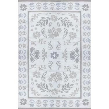 Imagem de Mad Mats Tapete branco cinza lírio para uso externo, 1,8 m x 2,5 m - plástico reciclado, reversível e resistente a UV