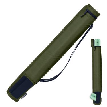 Imagem de CleverMade Manga térmica para 6 latas – Pacote com 6 tubos térmicos com alça de ombro ajustável, fácil acesso à abertura de lata e bolso de armazenamento de neoprene – Oliva/azul-marinho