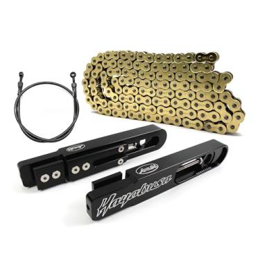 Imagem de Arashi Kit de corrente de freio de extensão de braço oscilante preto 17 cm-24,9 cm para Suzuki Hayabusa GSXR 1300 Gen 1 1999-2007, alumínio CNC, necessidades de modificação