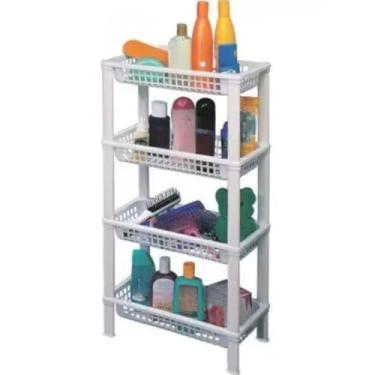 Imagem de Fruteira Prateleira Organizador De Chão São 4 Andares(branco)