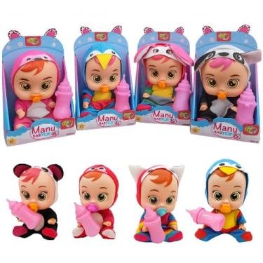 Imagem de Boneca Manu Baby Cry Com Som E Chora De Verdade Com Mamadeira Linha Premium M5 Armarinhos