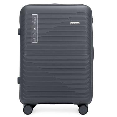 Imagem de Mala Grande 32kg Viagem em Polipropileno Anti Impacto Zíper Anti Furto Rodas 360º - Portland - Allabard