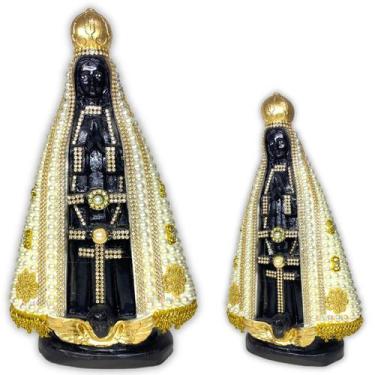 Imagem de Santa Em Gesso Nossa Senhora Aparecida Manto C/ Pérolas - Europio, Dou