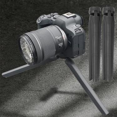 Imagem de Tripé de telefone de mesa preto 3 em 1 2 peças, parafuso dobrável portátil de 1/4 polegada para tripé de câmera GoPro DSLR