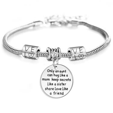Imagem de Pulseiras inspiradoras para tias, pulseiras motivacionais, presentes personalizados para melhores amigas e mulheres, Medium, Aço inoxidável, \