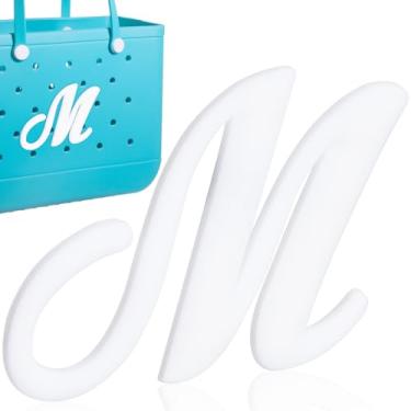 Imagem de Berloques de letras para bolsa Bogg, pingentes de letras do alfabeto, acessórios para decoração de bolsa de praia - M