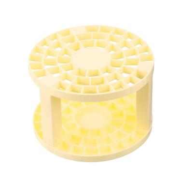 Imagem de 1 suporte de pincel, organizador de armazenamento de pincéis de tinta, 49 furos, suporte redondo para mesa de artista, lápis de maquiagem, amarelo