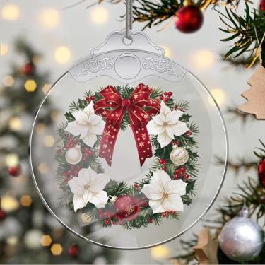 Imagem de Enfeites de Natal, guirlanda de cristal, enfeites de árvore de Natal feitos à mão, decoração de carro e casa - presentes de Natal, decoração de artesanato em acrílico, ideias de troca de presentes