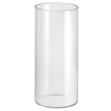 Imagem de Generic Vaso cilíndrico de vidro transparente, 15 cm de altura e 6,6 cm de diâmetro, vaso de flores de mesa moderno, suporte de vela flutuante, transparente, vidro borossilicato, 400 ml, 15 x 6,5 cm