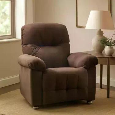 Imagem de Poltrona de Descanso do Papai Reclinável em Veludo Marrom Lander - Lar