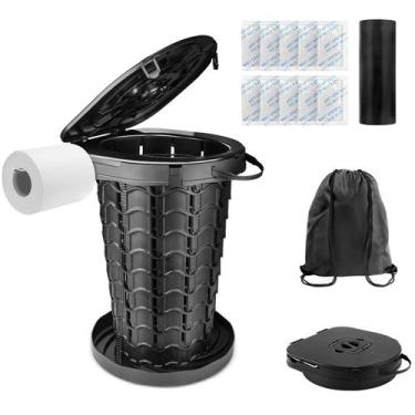 Imagem de Banheiro portátil imodomio, penico de acampamento ajustável de 47 cm d