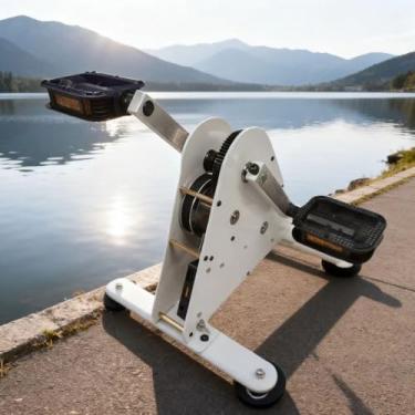 Imagem de HYZHANHONG Gerador de Pedal de Pé 50/100W de Baixo Ruído com Manivela Manual e Interface USB/Saída DC1-35V para Emergência Doméstica e Exterior,100W