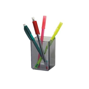 Imagem de Porta-Lápis Acrílico Organizador De Mesa, Ideal Para Escritório, Guarda Canetas, Lápis E Papelaria(Fumê)