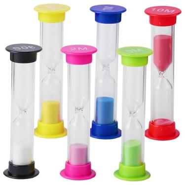 Imagem de Conjunto de ampulheta colorida de 6 peças, temporizadores de 30 segundos a 10 minutos para sala de aula e escritório