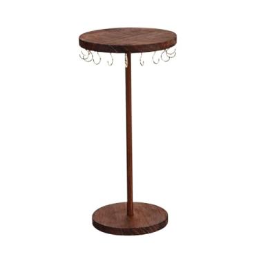 Imagem de UGPLM Porta-joias, expositor de joias de madeira com 12 ganchos, suporte para guardar pulseiras, ideal para exposição em lojas, varejo, mesas e quartos, 12x25.5cm