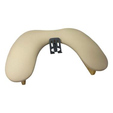 Imagem de FashionCha Apoio de braço para unhas, base antiderrapante, confortável e prático, acessório ideal para salão de manicure e pedicure, Bege Amarelo