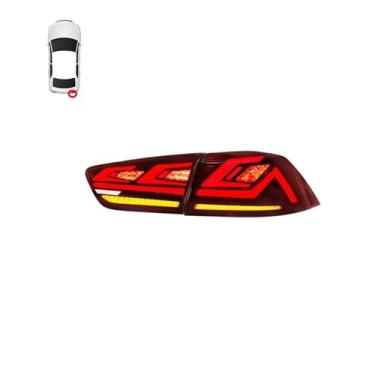 Imagem de Luzes traseiras compatíveis para Mitsubishi Lancer Evo Sedan 2008 2009 2000 2011 2012 2013 2014 2015 2016 2017 Luz traseira Aviso de freio Parar(Red Right Only)
