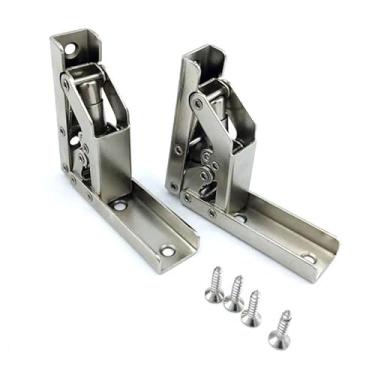 Imagem de 1 peça 90/180 graus mola dobrável móveis dobradiça sem furos dobradiça dobrável cadeira de mesa dobradiça ponte dobradiças hardware acessórios peças