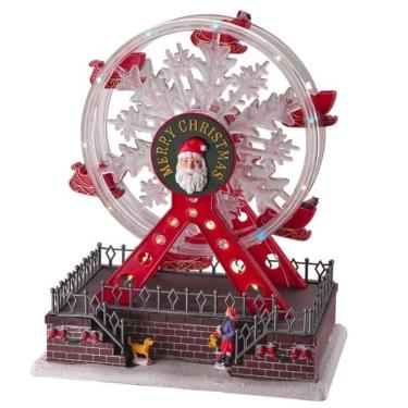 Imagem de Roda Gigante Natalina Natal Papai Noel Led Som Movimento Cenario Natalino Enfeite Festa Fim De Ano Decoraçao