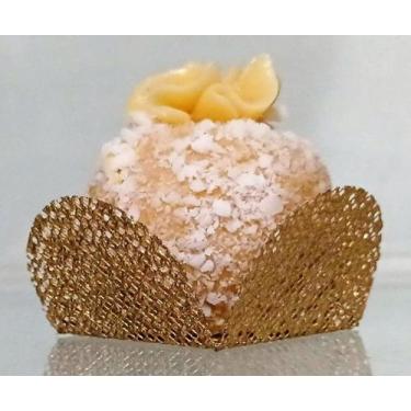 Imagem de 100 Forminhas Tela Escócia Dourada para Doces Finos - 4 Pétalas Tela O