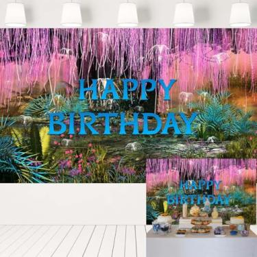 Imagem de Pano de fundo mágico de árvore doméstica para festa de aniversário, paisagem de planeta misterioso, cenário fotográfico, faixa florestal para mesa de bolo, 1,5 x 0,9 m 21