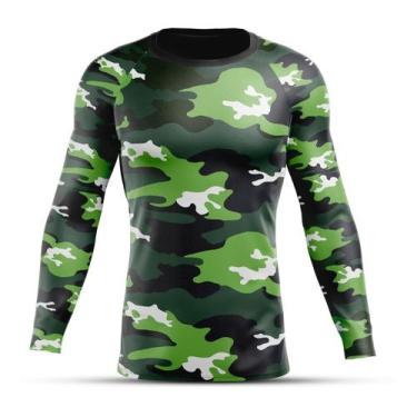 Imagem de Camisa Segunda Pele Tática Blusa Masculina Térmica Rashguard Manga Lon