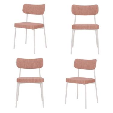 Imagem de Cadeira Mynna Fixa C/4 Pes 525 X 470 X 790 Mm C/4 Um Pés Brancos. Linked Rosa Linked Rosa