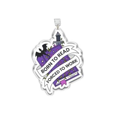 Imagem de MEIYSTICK Born to Read, pingente de plugue de poeira forçado a trabalhar, pingente Kindle, pingentes de plugue de pó de acrílico tipo C ou relâmpago, pingentes de acessórios Kindle, presentes de