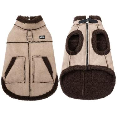 Imagem de PINA Jaqueta para cães pequenos, médios e grandes, casaco impermeável para cães com arnês embutido, casaco de inverno para filhotes, casaco de frio para filhotes, roupa de neve quente de lã à prova de