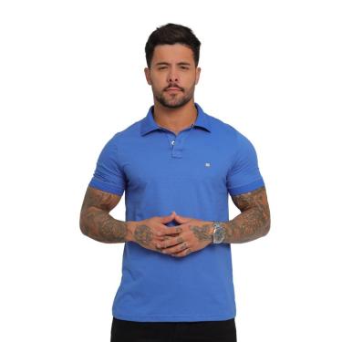 Imagem de Camisa Pólo Masculina Malha Diferenciada Algodão Slim Fit Casual-Masculino