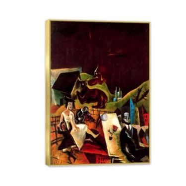 Imagem de Pôster Max Ernst Excursões Famosas Reproduções de Pinturas Famosas Surrealismo Arte de Parede Tela Max Ernst Decoração de Parede para Presentes de Sala de Estar Emoldurado 100 x 70 cm (99 x 71 cm)