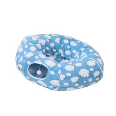 Imagem de Generic Túnel portátil para gatos, cama, tubo para gatinhos, centro de atividades, tapete removível e lavável, cabana de brincar, caverna para animais de