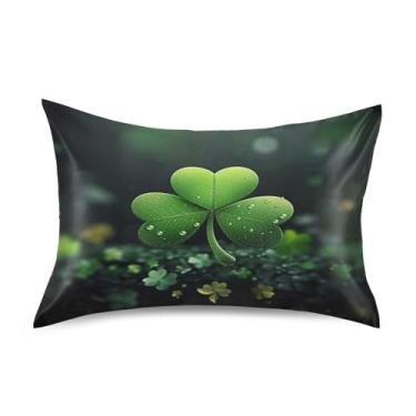 Imagem de Blueangle Fronha de cetim trevo verde trevo para cabelo e pele, fronha de seda, tamanho Queen (50,8 x 76,2 cm) - Capas de almofada de cetim refrescantes com fecho de envelope (47)